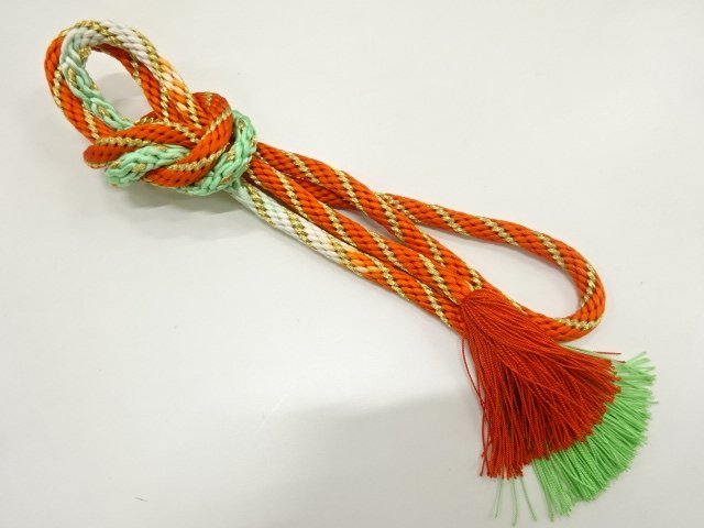 JAPANESE KIMONO / HAND-TIED OBIJIME CORD / SILK